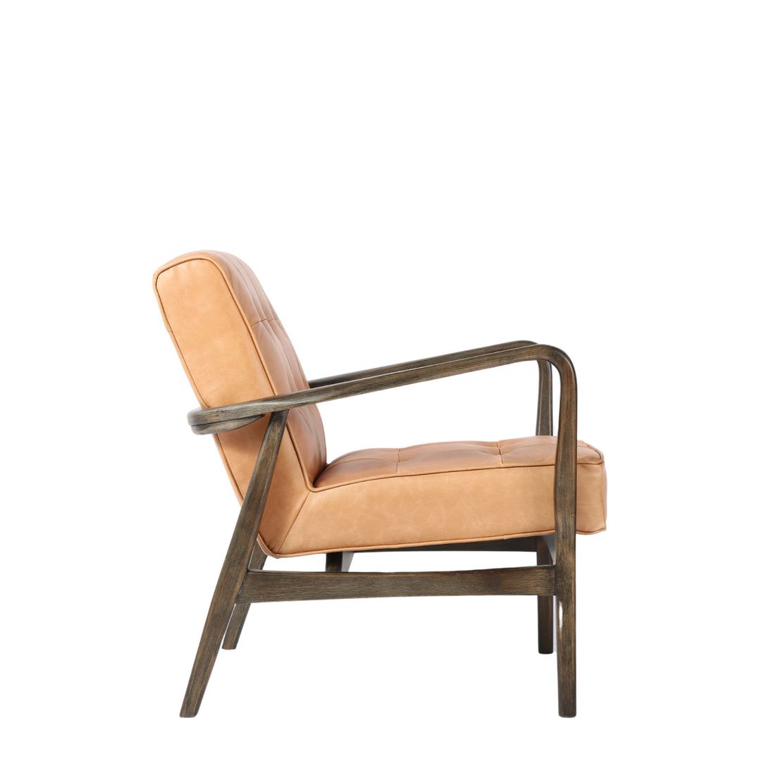 VALENTINO OCCAISIONAL CHAIR LEATHER WITH DARK OAK FRAME image 2